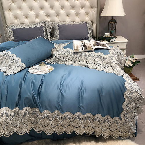 梵罗莱欧式贡缎纯棉蕾丝四件套 点亮婚庆的粉色浪漫